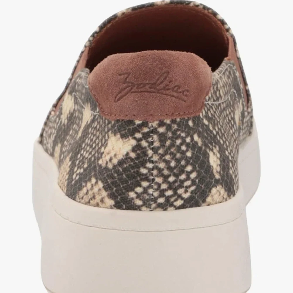 Zodiac Jasmine Snake Print Slip-On Sneakers - Brown and Cream size 6.5 NWOT..